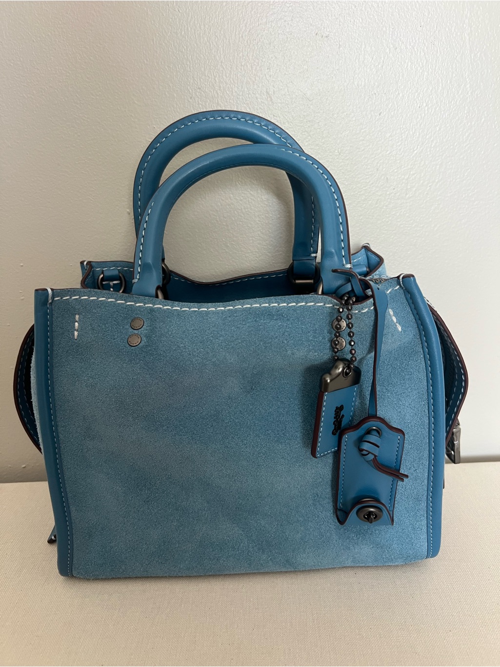 Coach Rogue 25 Blue Suede Top-Handle